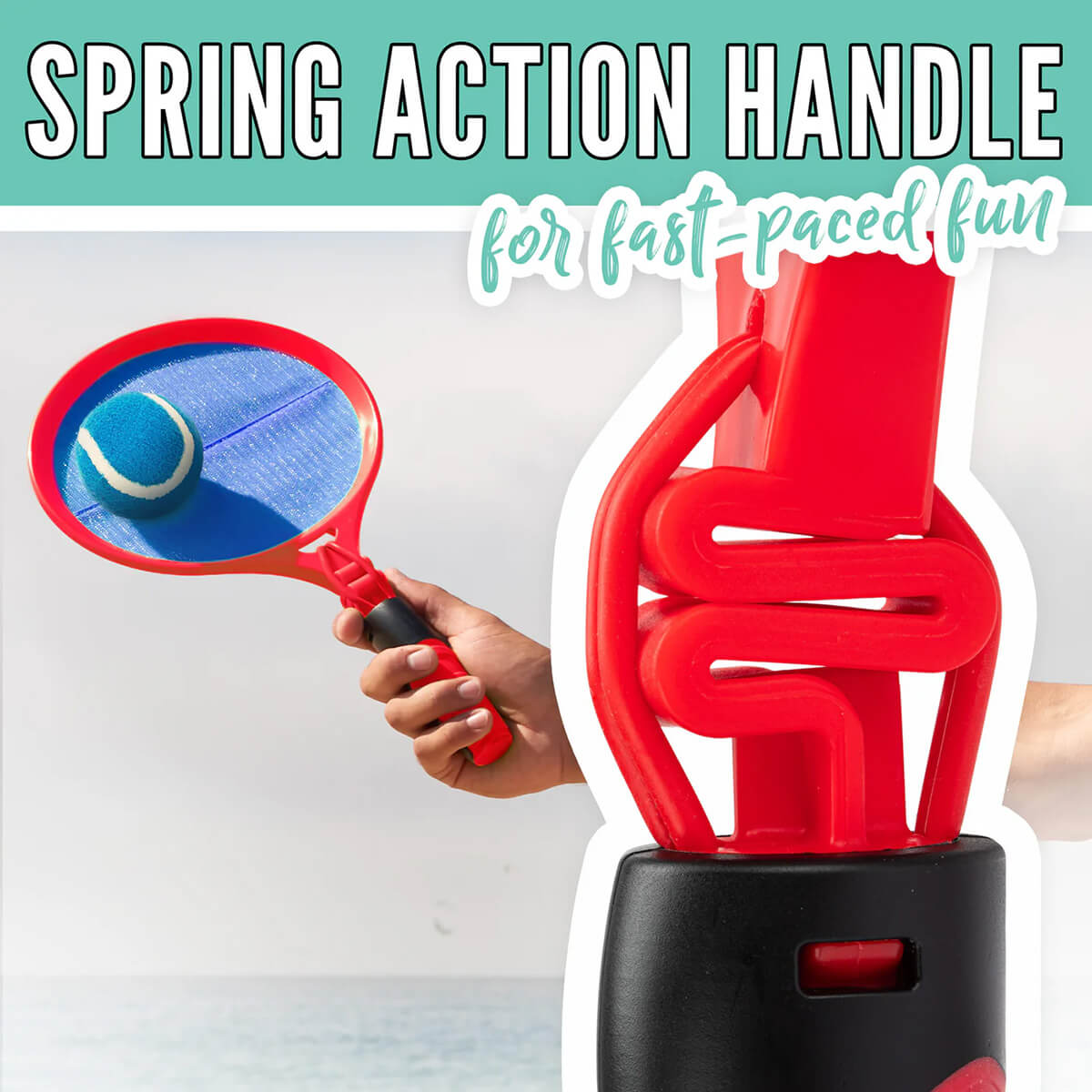 THROW N` STICK - CATCH AND TOSS GAME showing the spring