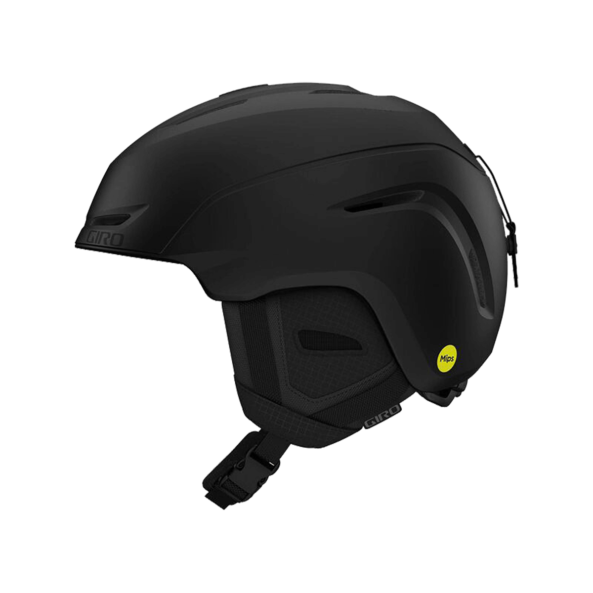 Black helmet with a visible brand logo on a white background