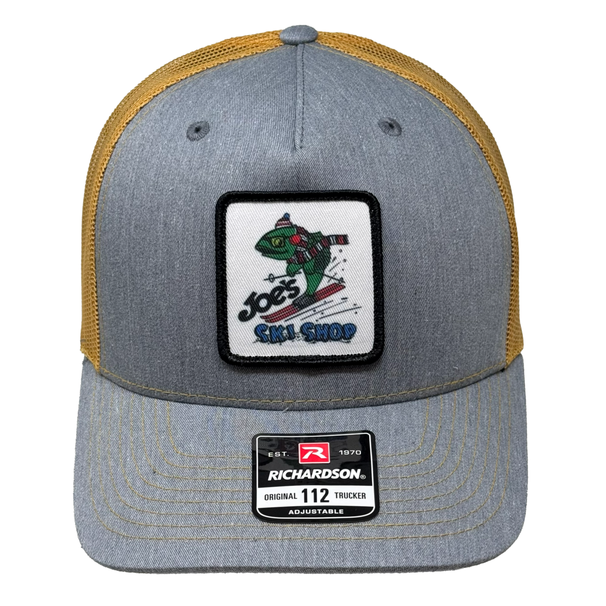 JOE'S SKI SHOP TRUCKER SKIFISH LOGO CAP - HEATHER GREY/AMBER GOLD