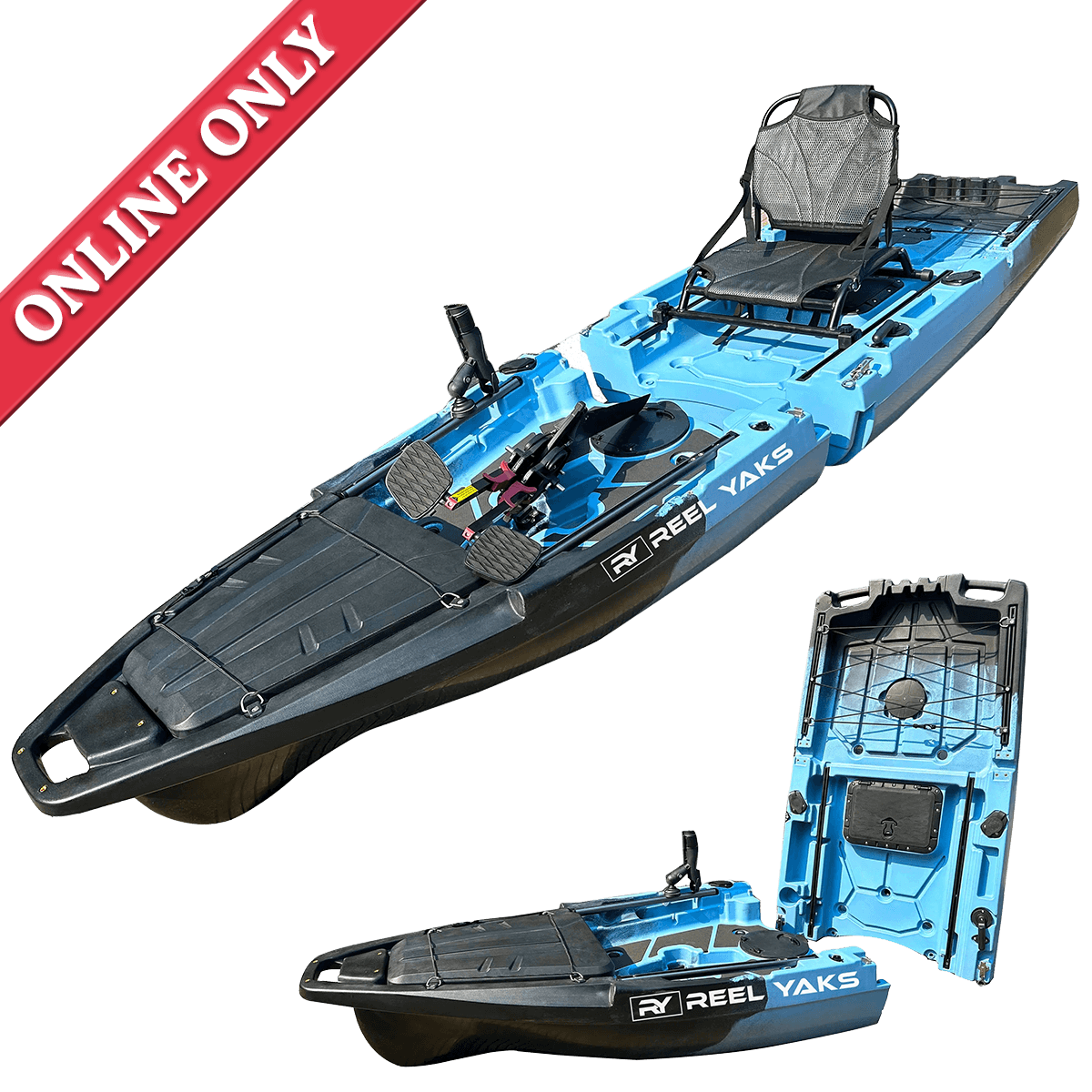 Recon 10ft Fin Drive Modular Fishing Kayak Blue Gray / in 8