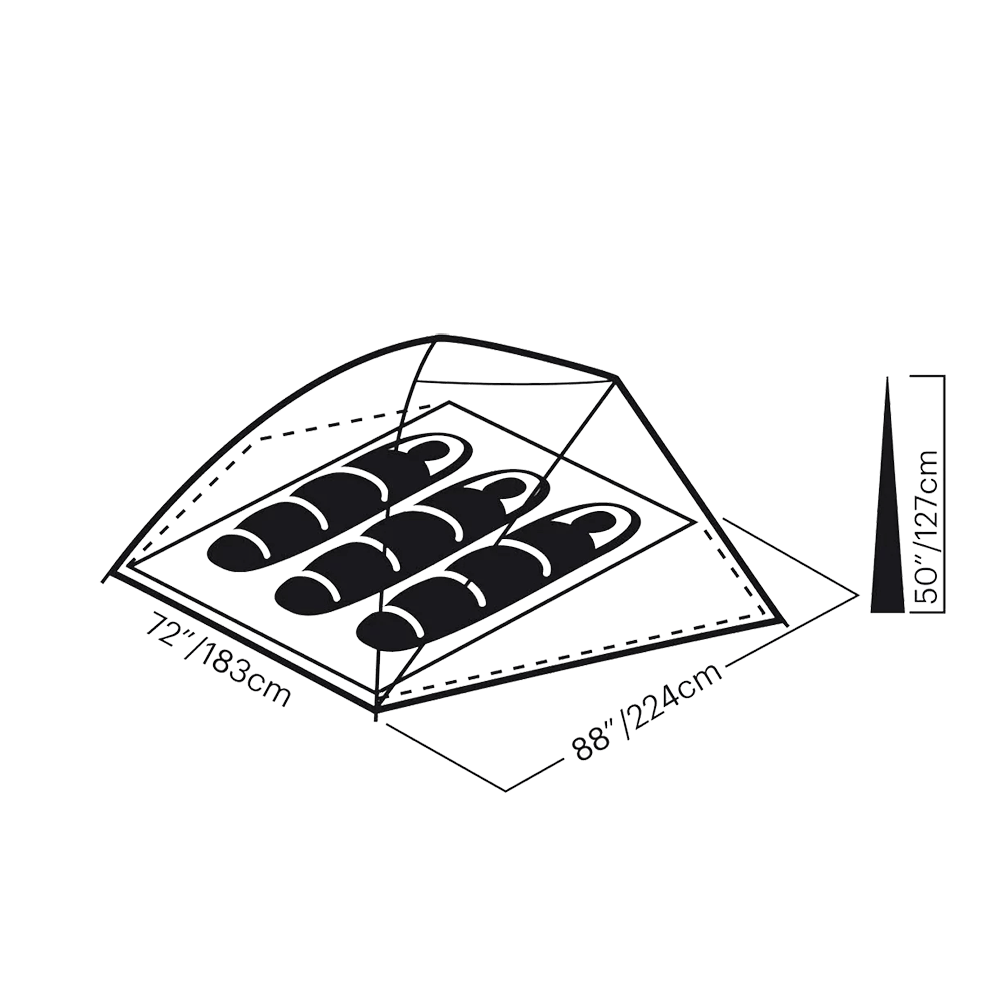Eureka Midori 3 Person Tent layout