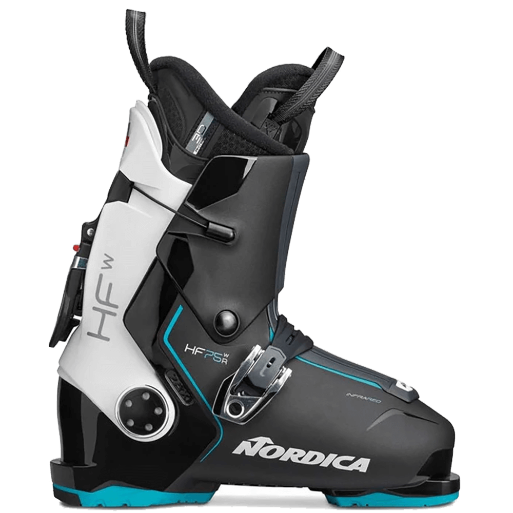 WOMEN'S HF 75 R DH SKI BOOT - BLACK/WHITE/LIGHT BLUE 2024