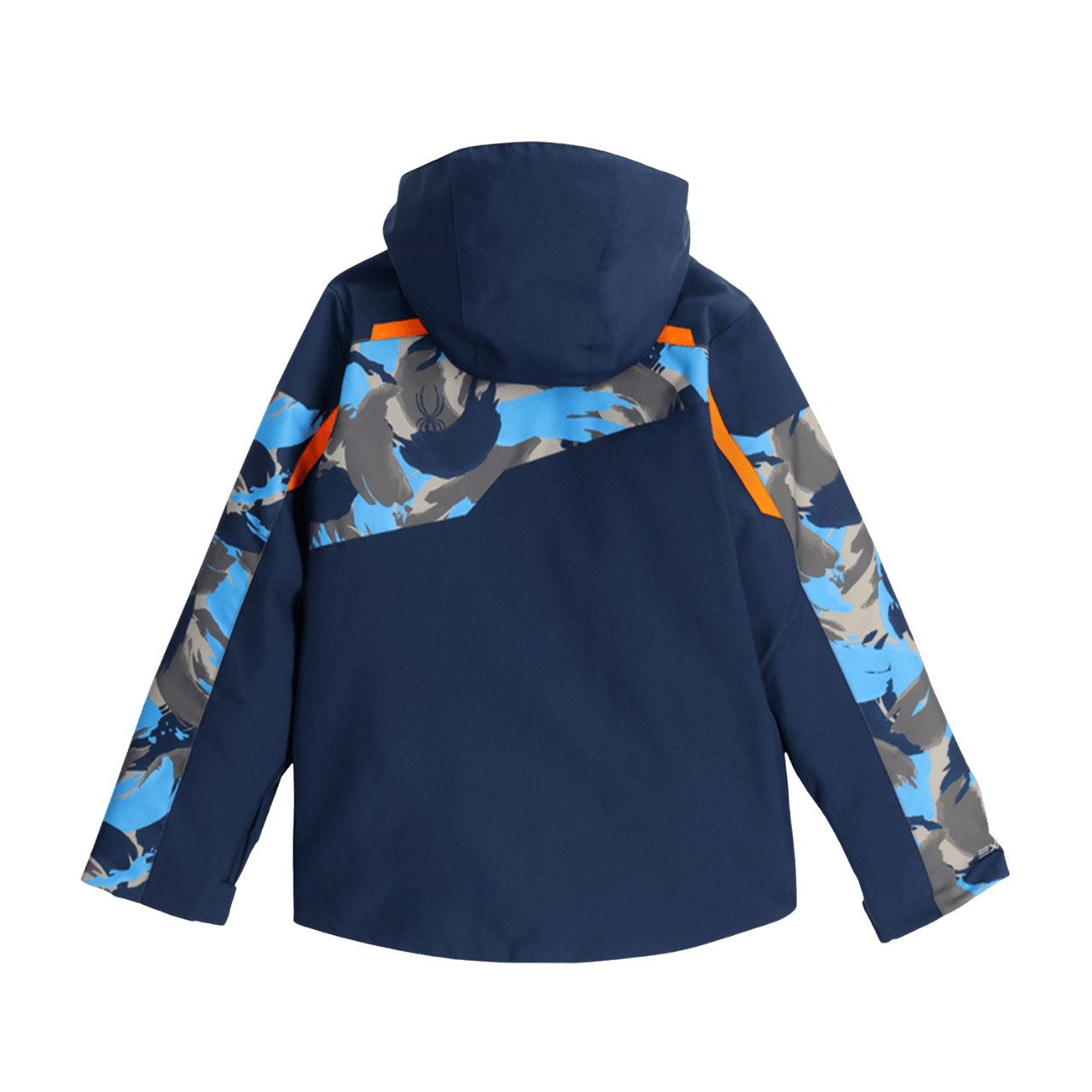 SPYDER BOYS LEADER SKI CAMOUFLAGE AETHER BLUE JACKET - reverse