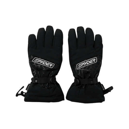 SPYDER OVERWEB GTX SKI BLACK GLOVES MEN'S - BACK