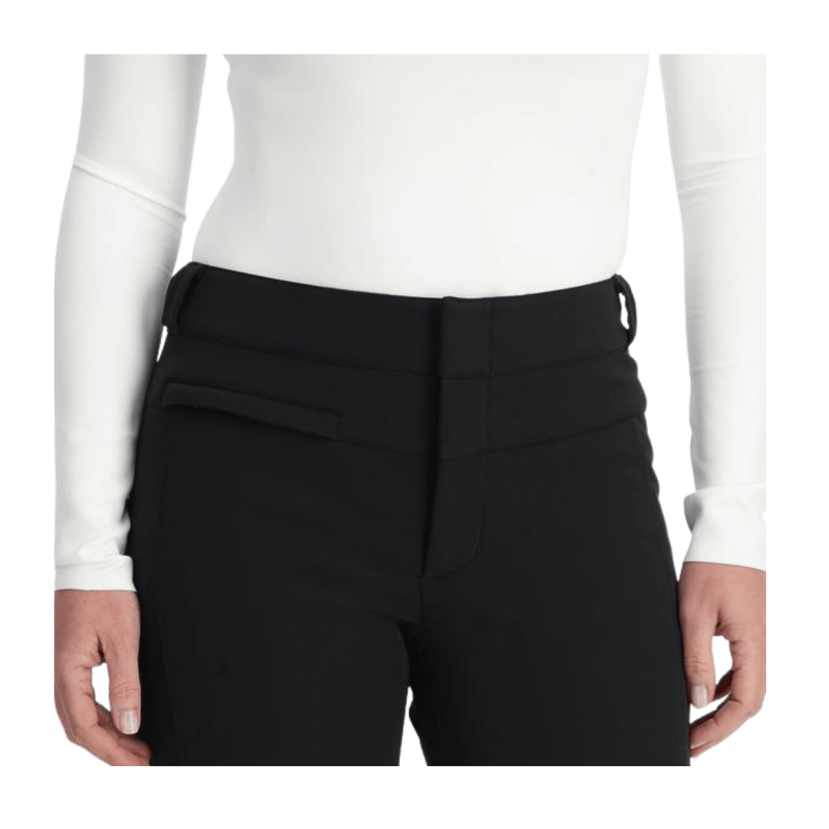 SPYDER WOMEN ORB SOFTSHELL SNOW BLACK PANTS - close view