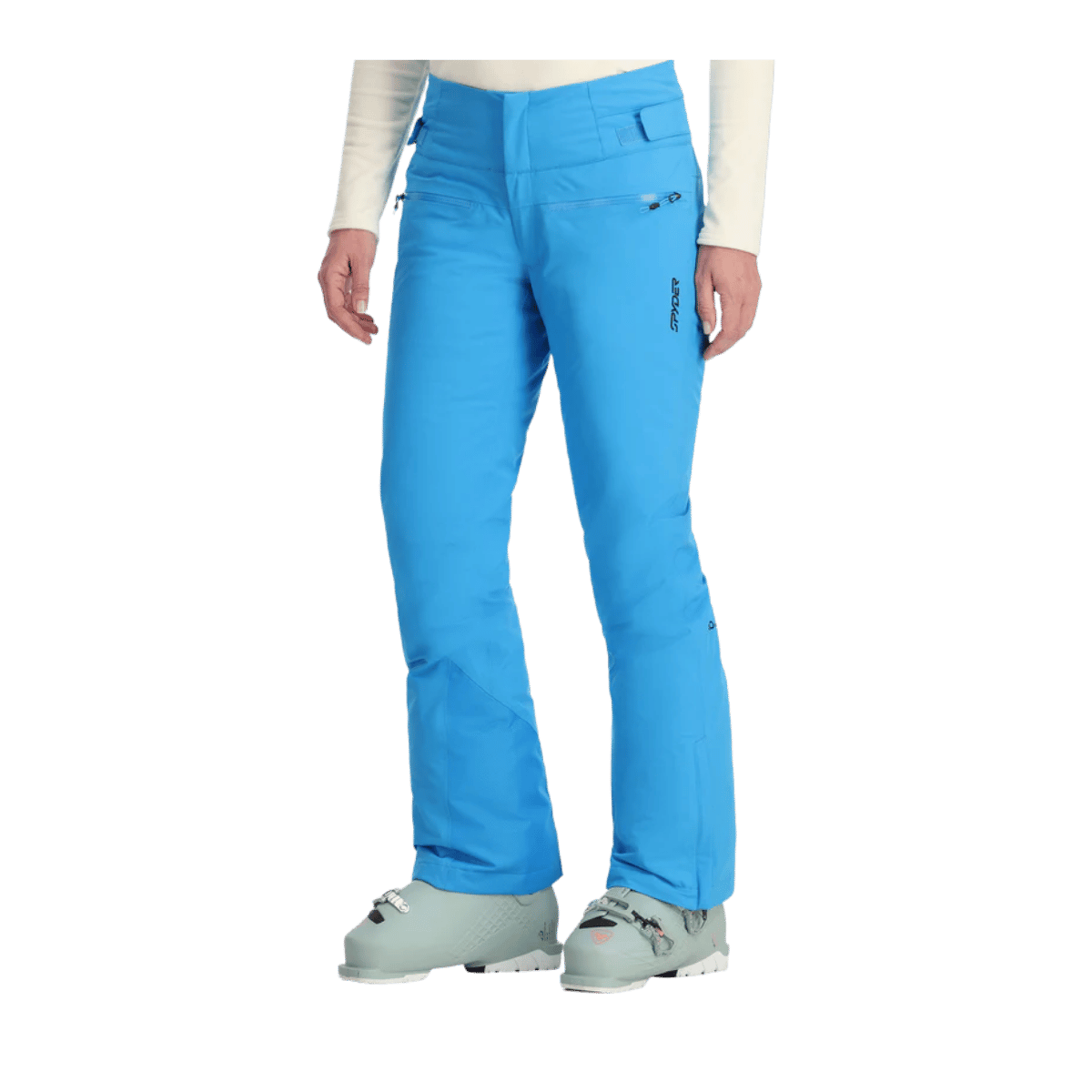 SPYDER WOMENS WINNER AETHER BLUE PANTS - front posed