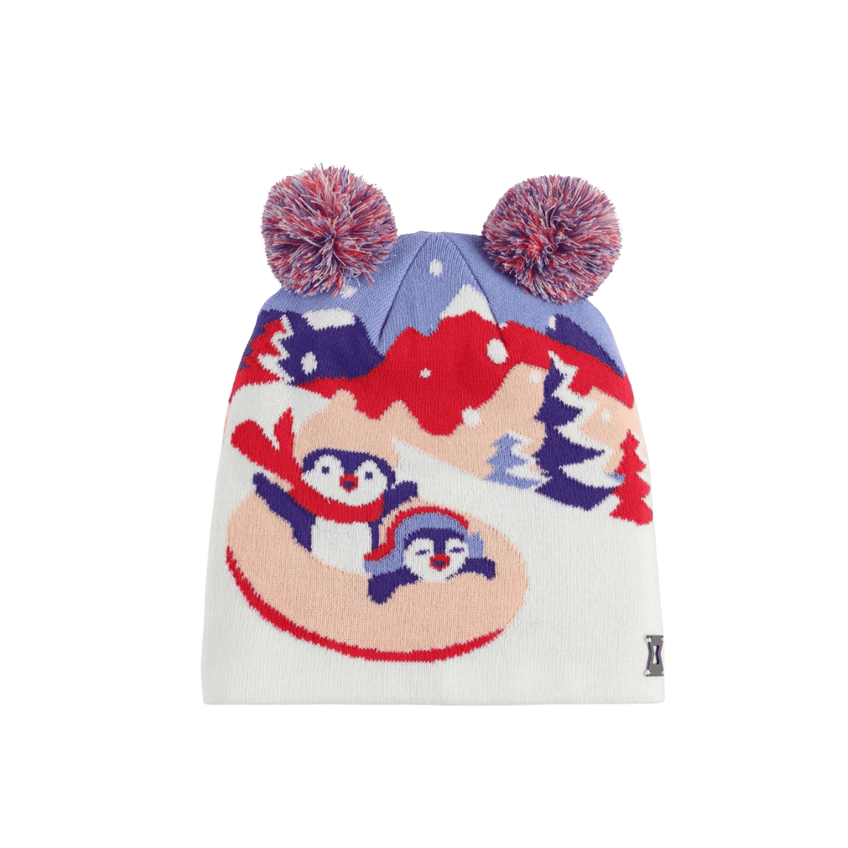 SPYDER GIRLS' PENGUIN DOUBLE POM HAT - MULTI