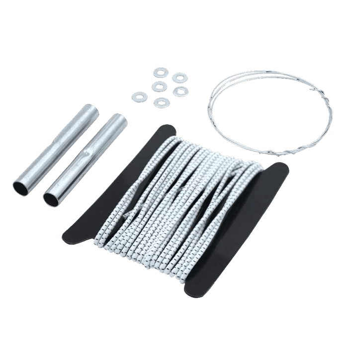 Tent pole repair kit with all parts displayed