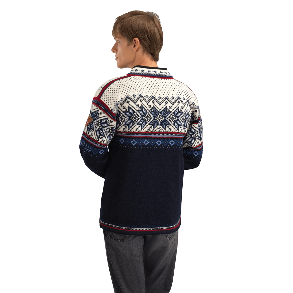 DALE OF NORWAY VAIL MEN'S SWEATER - NORWEGIAN WOLL - MIDNIGHT NAVY back side