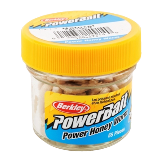 BERKLEY POWERBAIT POWER HONEY WORM FISHING LURE 1 IN - NATURAL