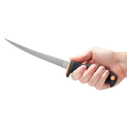 KERSHAW CLEARWATER FILLET KNIFE WITH SHEATH 7IN in someone's hand
