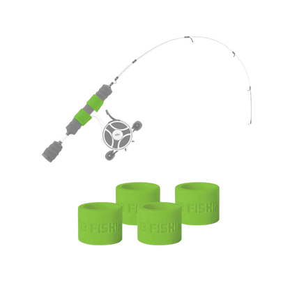 13 FISHING ICE REEL ANCHOR WRAP BANDS 4PK NEON GREEN