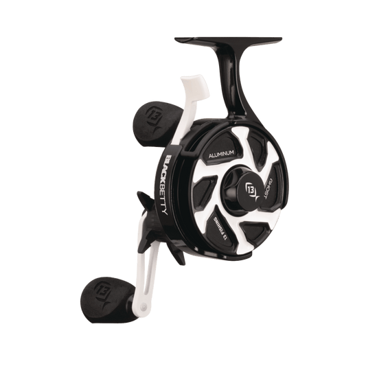 13 FISHING FREEFALL GHOST ALUMINUM ICE REEL RIGHT HAND