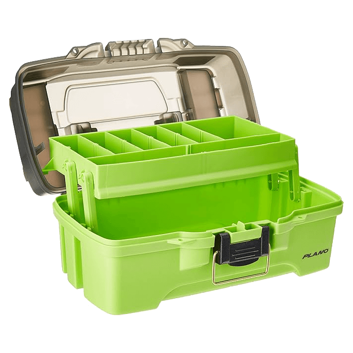 bright green tackle box Plano 1-Tray Tackle Box w/Dual Top Access