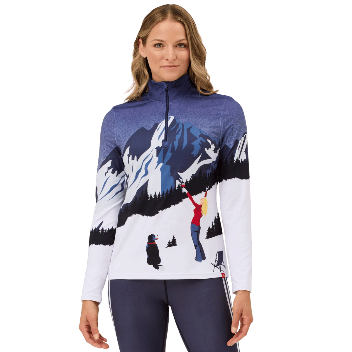 KRIMSON KLOVER WOMEN'S POWDER HOUND BASE LAYER TOP - NAVY