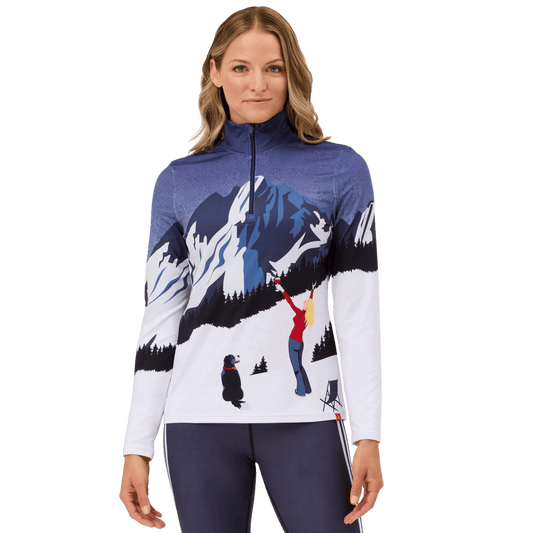 KRIMSON KLOVER WOMEN'S POWDER HOUND BASE LAYER TOP - NAVY