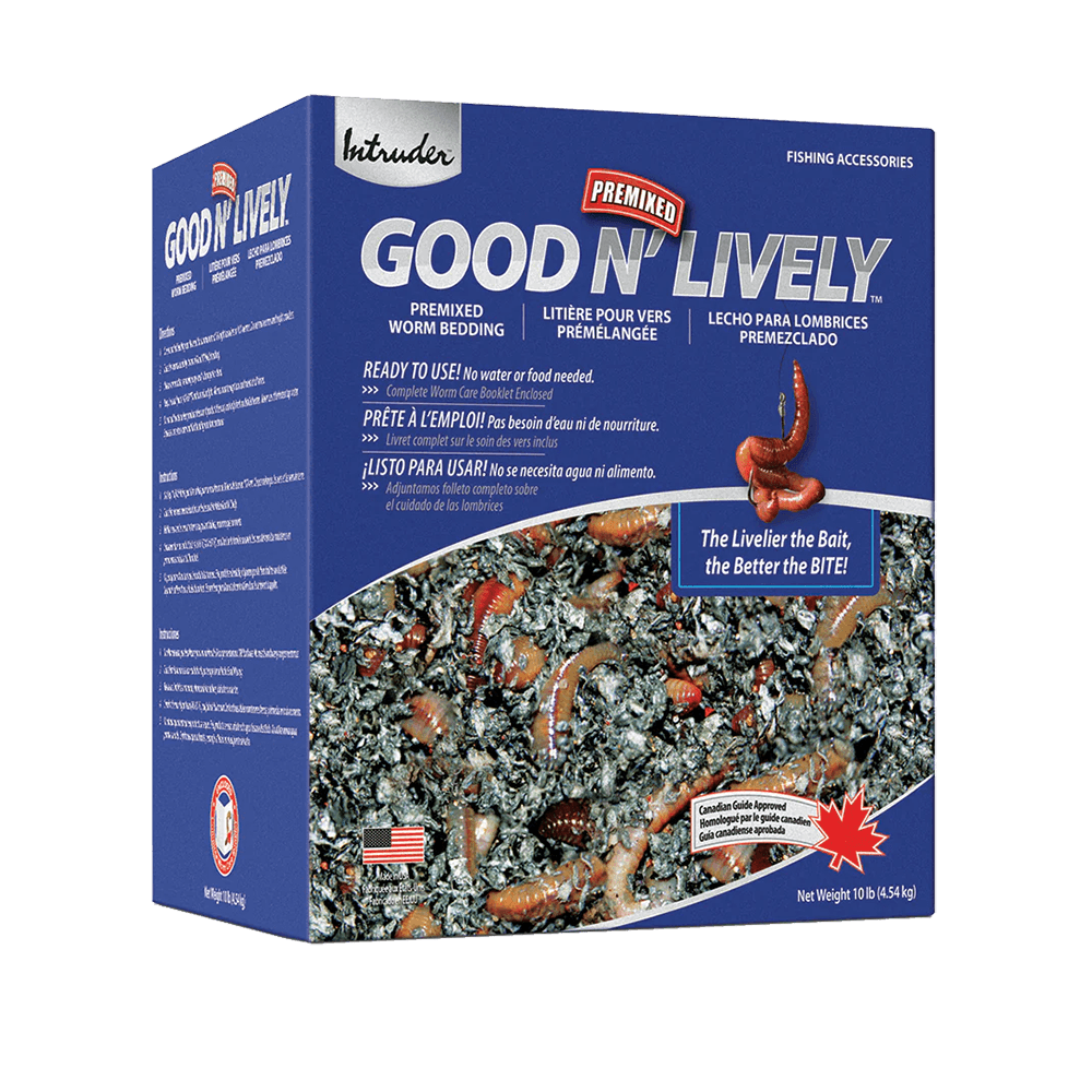 GOOD N' LIVELY PREMIXED WORM BEDDING IN A BAG - 10 LB. showing front of box