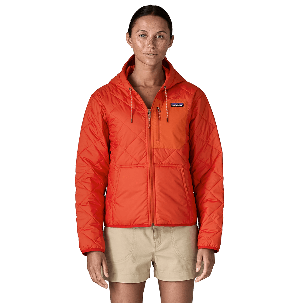 PATAGONIA 7990 WOMENS DIAMOND QUILTED BOMBER HOODY - ELLWOOD GREEN
Front View