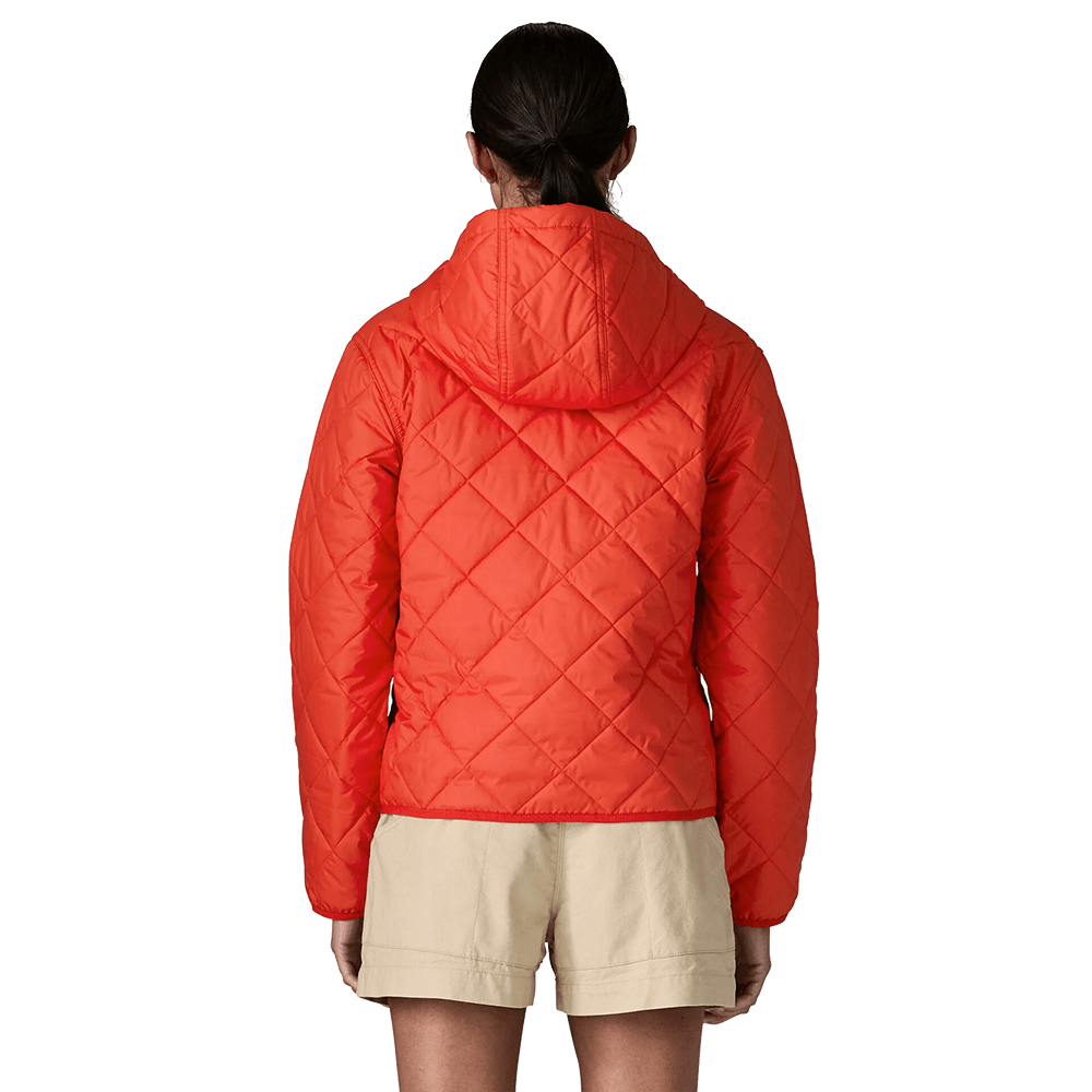 PATAGONIA 7990 WOMENS DIAMOND QUILTED BOMBER HOODY - ELLWOOD GREEN
Back View