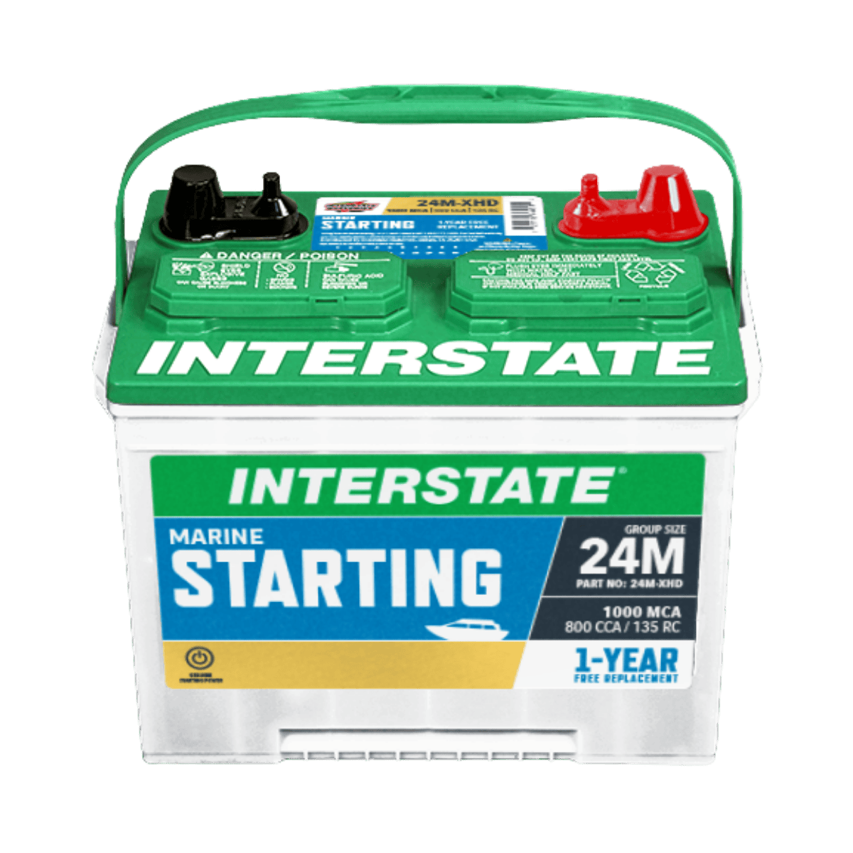 INTERSTATE BATTERY MARINE/RV 12V BATTERY - FRONT VIEW