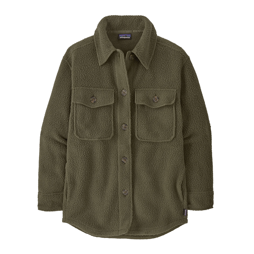PATAGONIA 7990 WOMENS RETRO PILE SHACKET - BASIN GREEN
Front View