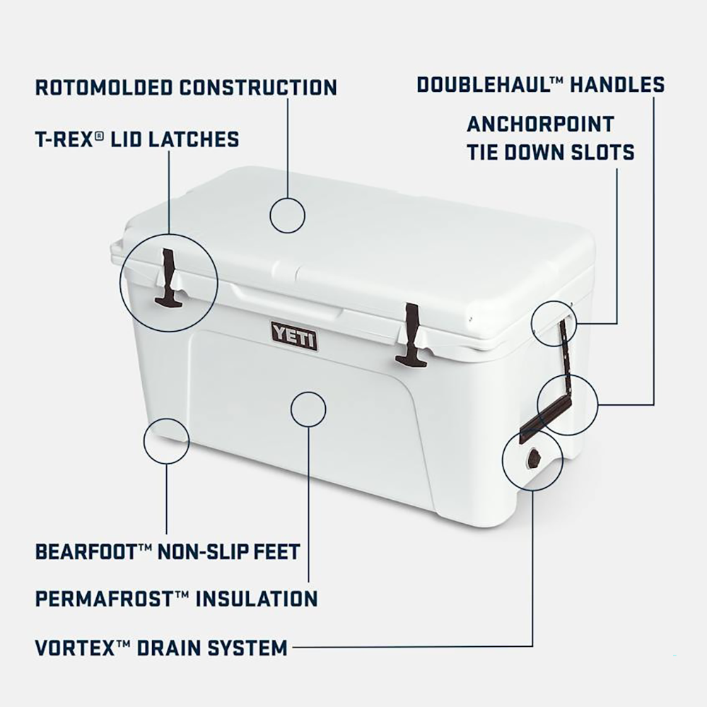 YETI TUNDRA 75 COOLER- TAN FEATURES