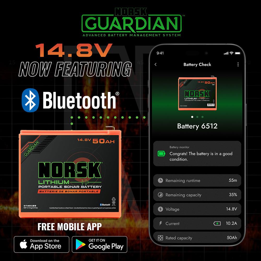 14.8V 50AH LITHIUM-ION Battery With 3A CHARGER featuring bluetooth