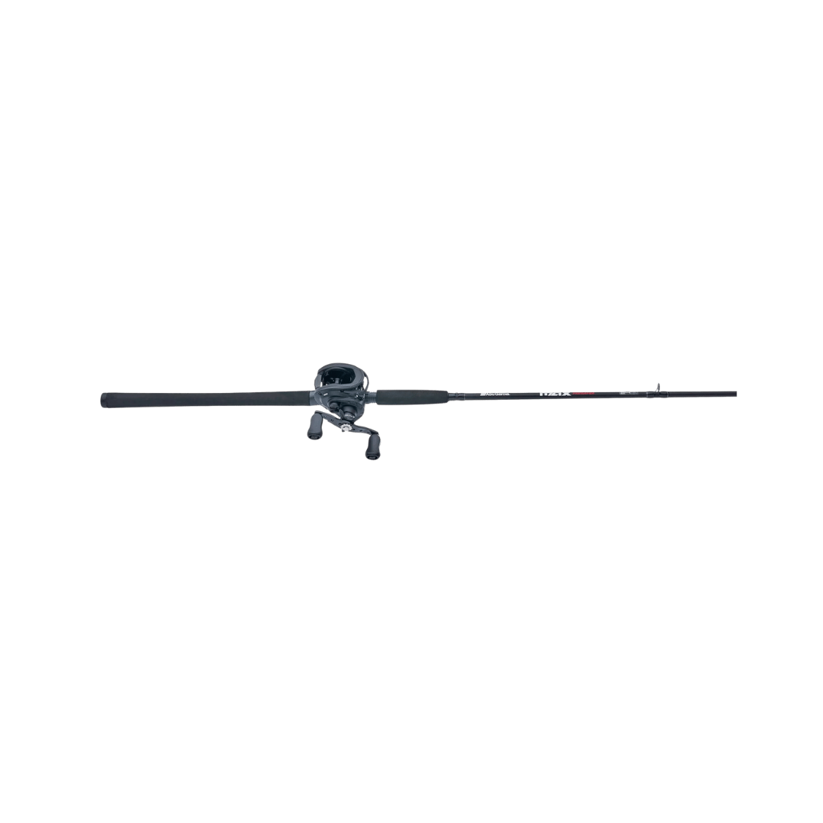 ABU GARCIA MAX PREDATOR BAITCAST COMBO, BLAC COLOR, FULL ROD VIEW