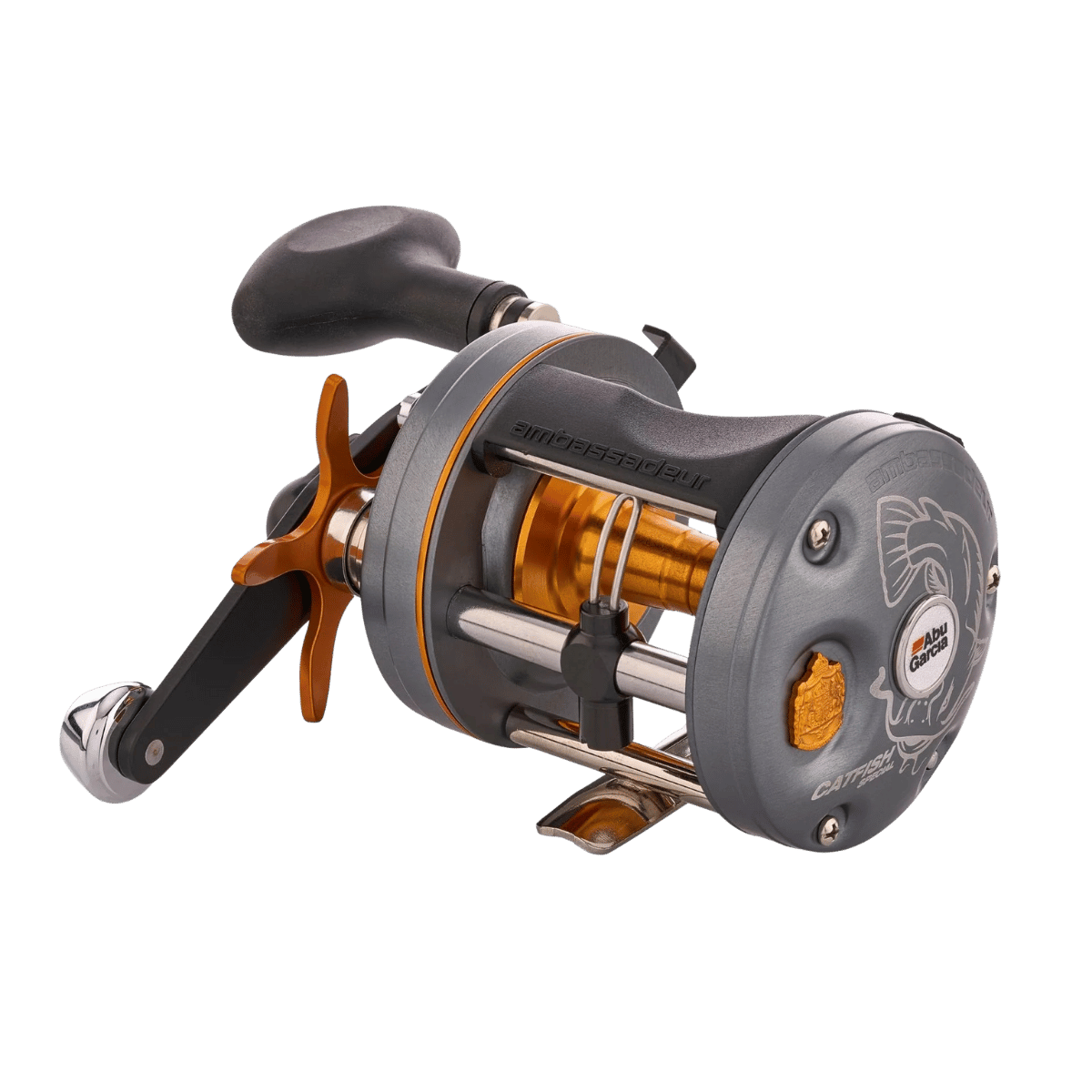 ABU GARCIA C3 CATFISH SPECIAL ROUND REEL 5.3:1 GEAR RATIO - BOTTOM SIDE VIEW