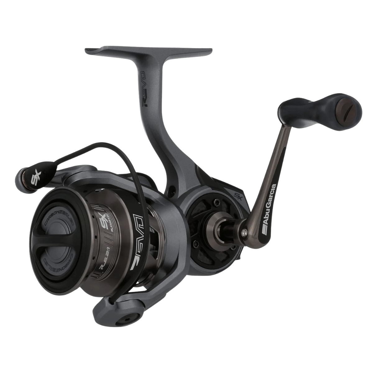 ABU GARCIA REVO SX SPINNING REEL 6.2:1 GEAR RATIO - RIDE SIDE VIEW