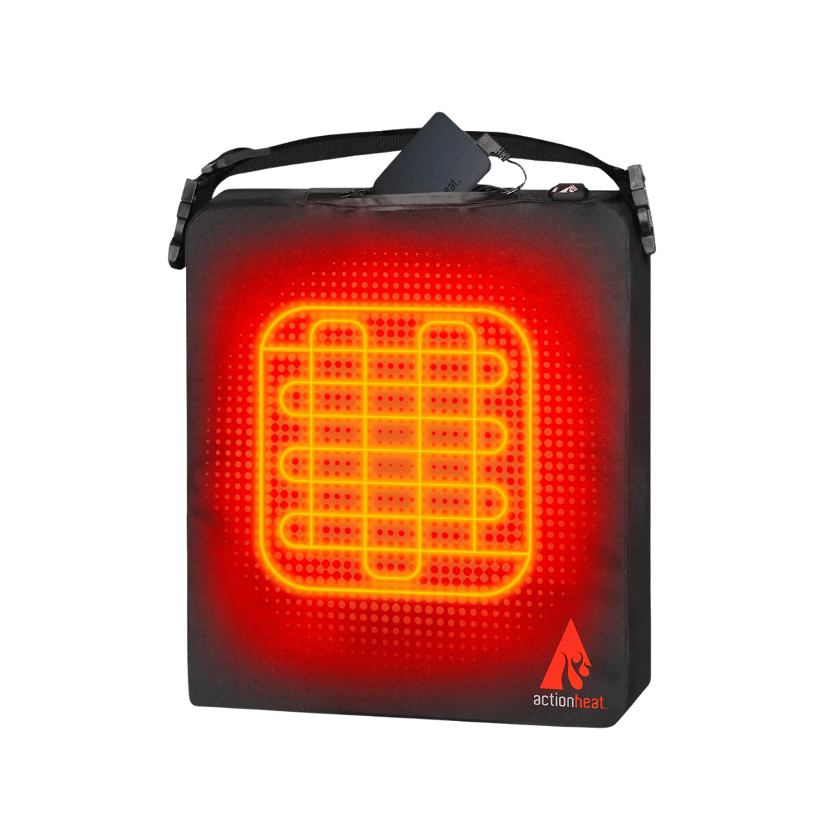 ACTIONHEAT 5V BATTERY HEATED SEAT CUSHION, BLACK, FRONT ANGLE