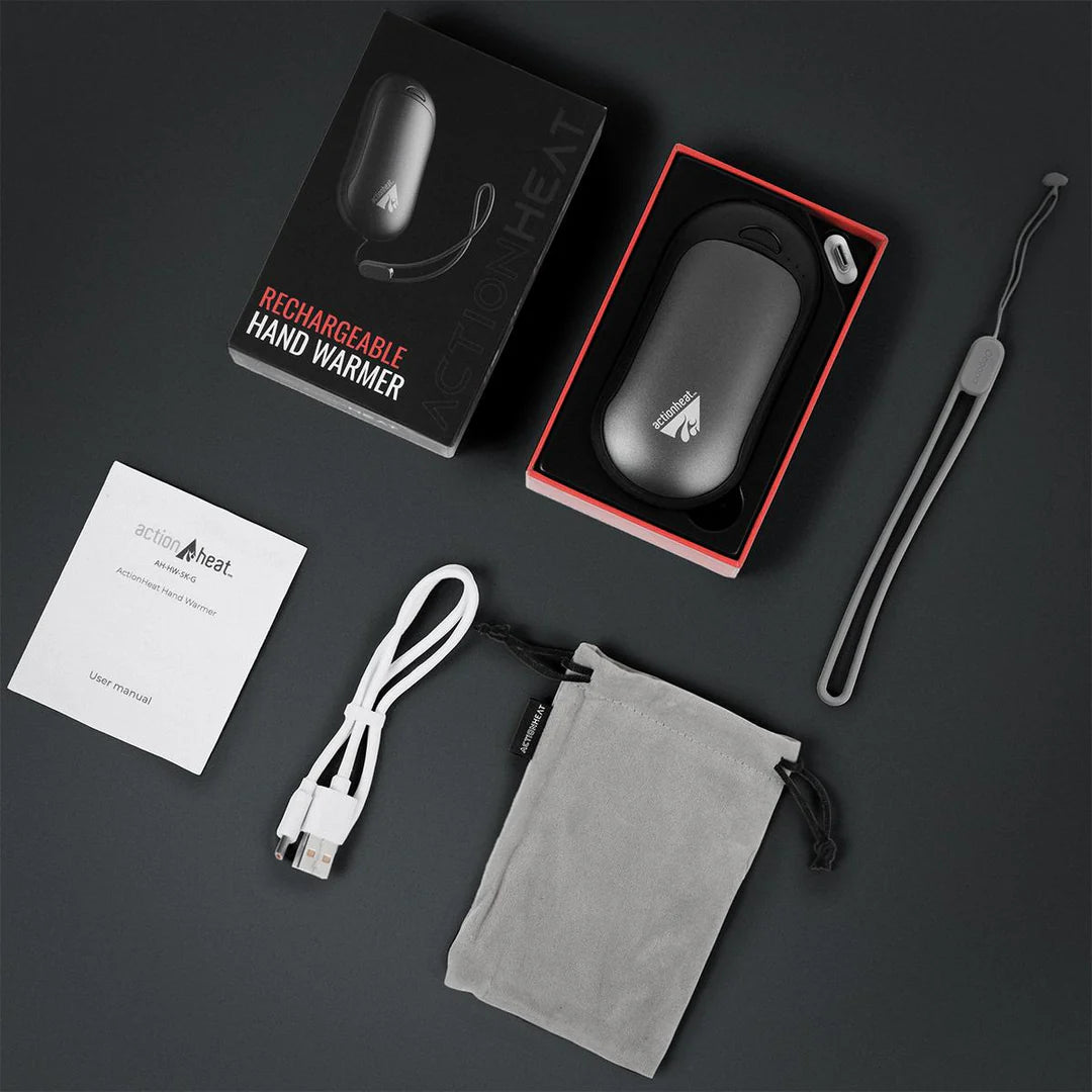 ACTIONHEAT 5V ELECTRIC HAND WARMER showing what's in the box