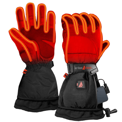 ACTION HEAT WOMEN'S 5V BATTERY HEATED SNOW GLOVE showing heated area