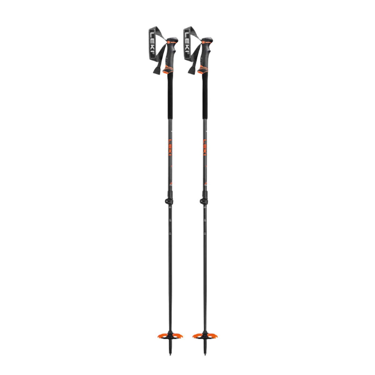 LEKI HELICON LITE ADJUSTABLE POLES - 140-145 CM - ANTRACITE-ORANGE-BLACK