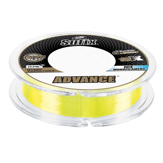 SUFIX ADVANCE ICE MONOFILAMENT 100YD NEON LIME 6LBS FISHING LINE