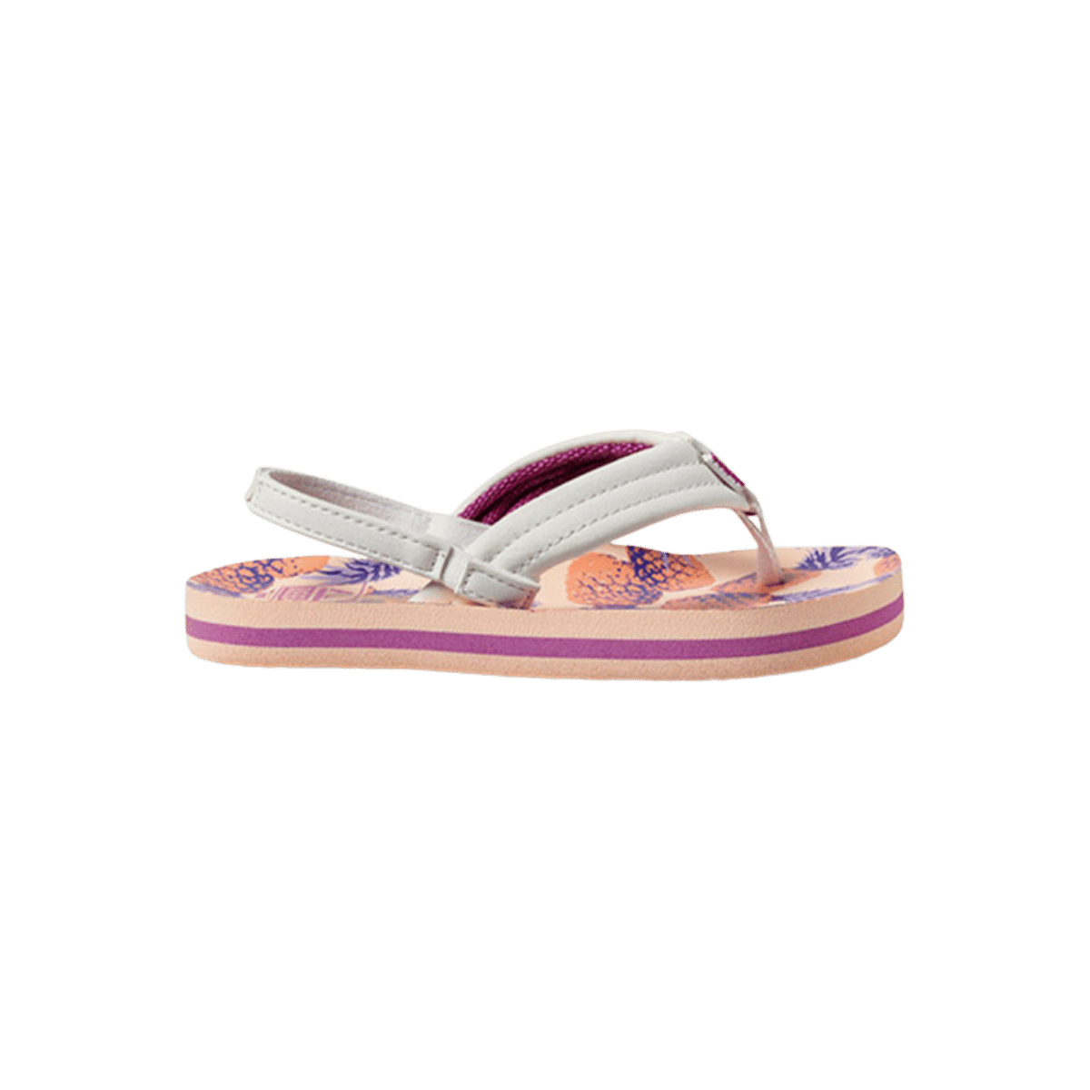 REEF T LITTLE AHI GIRLS' SANDAL - CORAL PINEAPPLE - SIDE VIEW