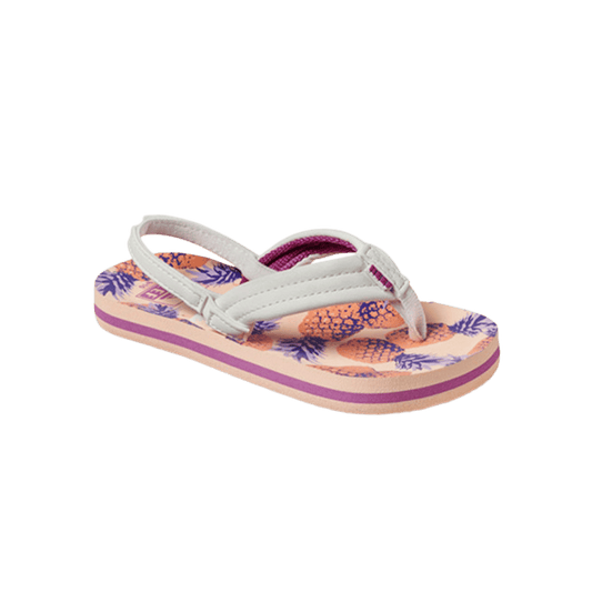 REEF KIDS' AHI GIRLS SANDAL - CORAL PINEAPPLE - SIDE VIEW