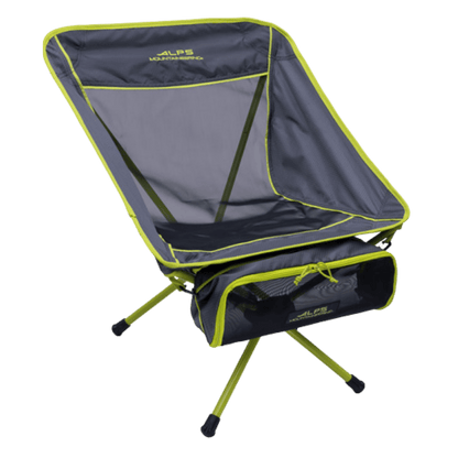 ALPS MOUNTAINEERING LIGHTWEIGHT SIMMER CHAIR - CITRUS CHARCOAL - FRONT AND SIDE VIEW