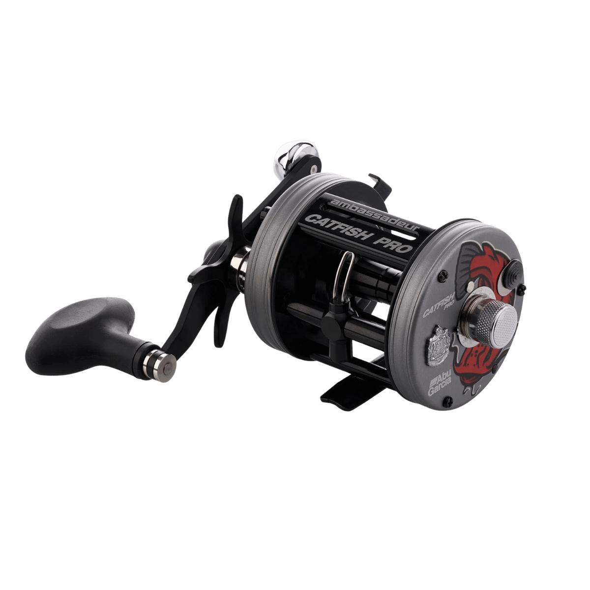 ABU GARCIA AMBASSADEUR CATFISH PRO REEL 5.3:1 GEAR RATIO - SIDE LEFT BOTTOM  VIEW