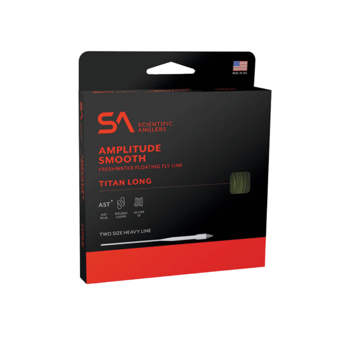 SCIENTIFIC ANGLERS AMPLITUDE SMOOTH TITAN LONG - SAGE/MOSS/DARK OLIVE - PACKAGING  VIEW