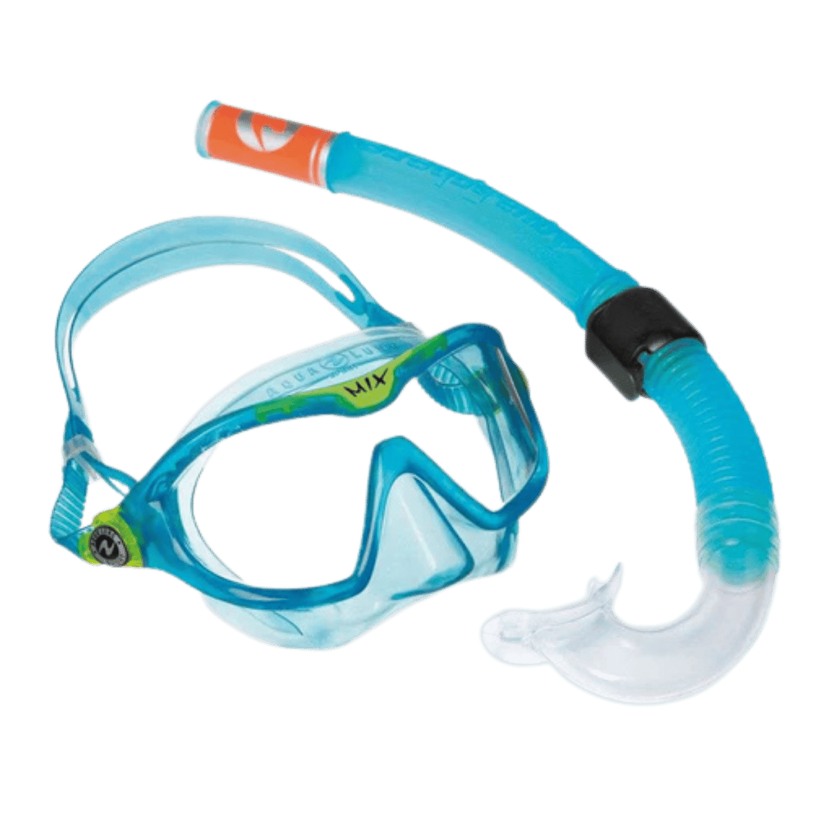 AQUALUNG JR SNORKELING COMBOS - PLEXISOL LENS - AQUA/BRIGHT GREEN