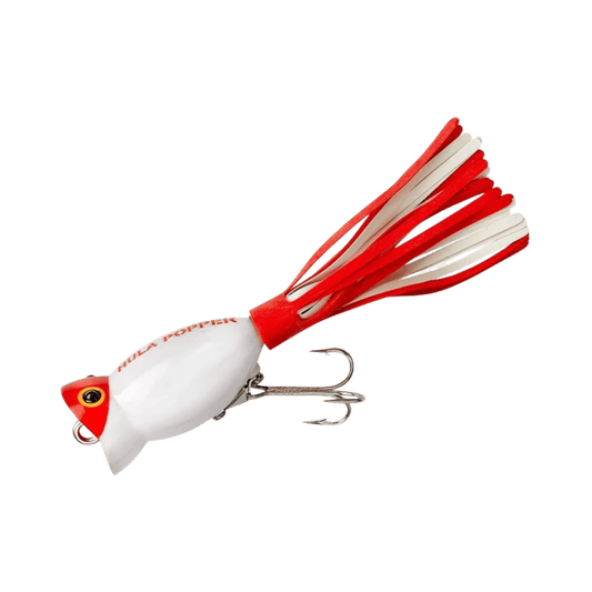 ARBOGAST HULA POPPER 1-3/4IN WHITE RED HEAD