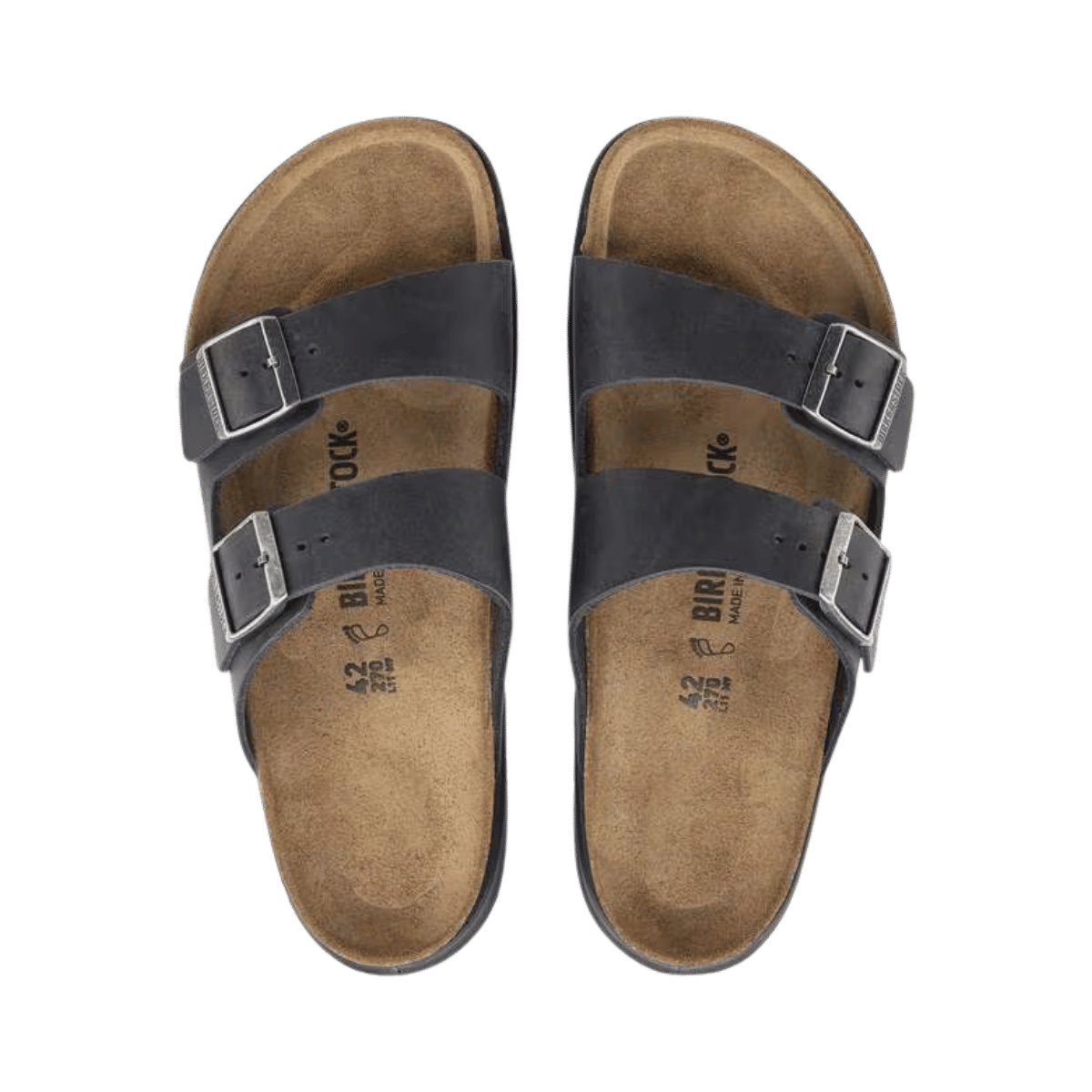 BIRKENSTOCK ARIZONA CROSS TOWN - REGULAR - ARTIC OLD BLACK - TOP VIEW
