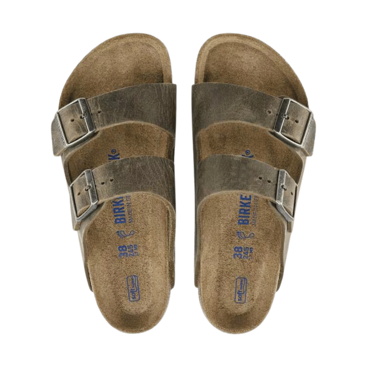BIRKENSTOCK MEN'S ARIZONA FL WB - REGULAR - FADED KHAKI - TOP VIEW