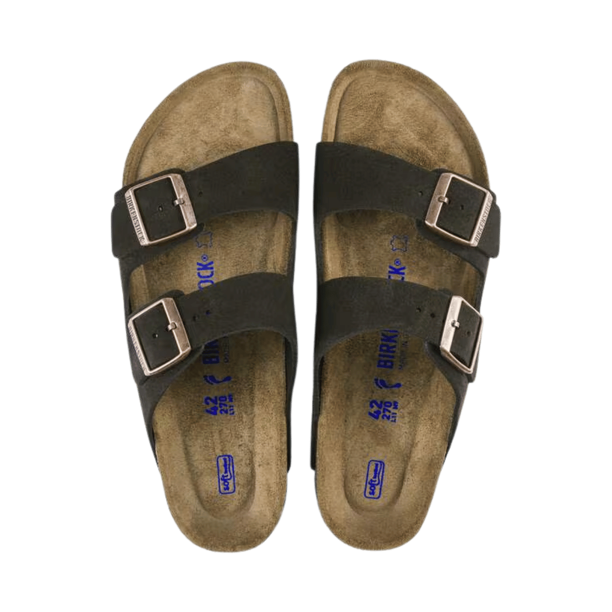 BIRKENSTOCK WOMEN'S ARIZONA SFB SUEDE - NARROW - MOCCA - TOP VIEW