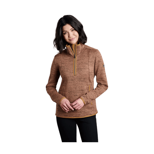 KUHL WOMEN'S ASCENDYR 1/4 ZIP - ANTIQUE GOLD - FRONT