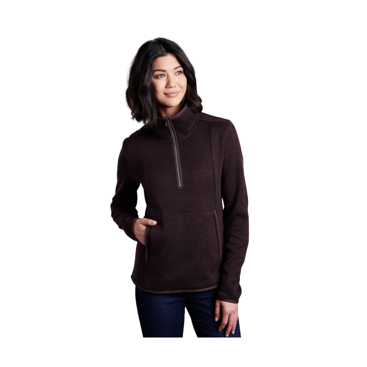 KUHL WOMEN'S ASCENDYR 1/4 ZIP - GANACHE - BACK VIEW