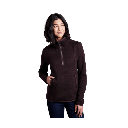KUHL WOMEN'S ASCENDYR 1/4 ZIP - GANACHE - BACK VIEW