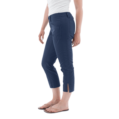 AVENTURA ARDEN ORGANIC COTTON CROP PANTS WOMENS - INSIGNIA BLUE_SIDE ANGLE