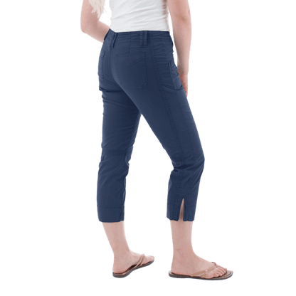 AVENTURA ARDEN ORGANIC COTTON CROP PANTS WOMENS - INSIGNIA BLUE_BACK ANGLE